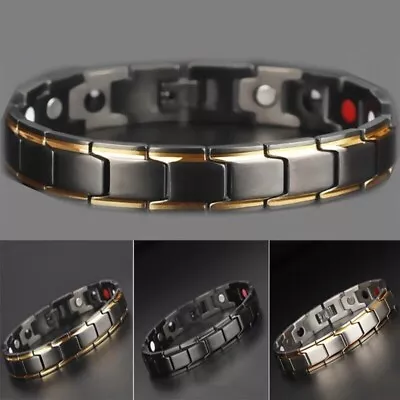 Mens Magnetic Bio Energy Double Strength Bracelet  Health Arthritis Pain Relief • £6.99