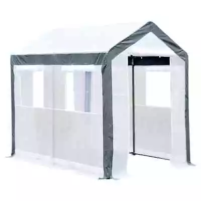 Outsunny Greenhouse Kit 8'x6'W7' Walk-in Garden Fully Enclosed W/ Steel Tubing • $130.15