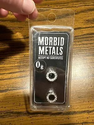 Morbid Metals 0g Tunnels Gauges Brand New Never Opened PLG “Steel Bling” • $10