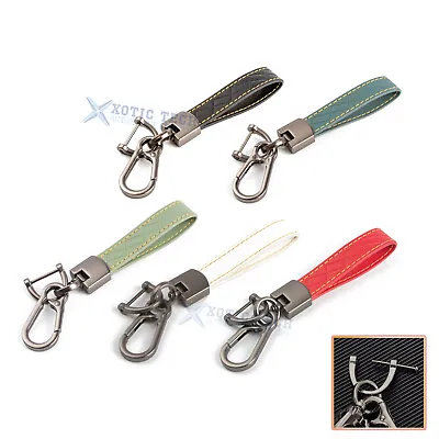$8.94 • Buy 5 Color Luxury Leather Key Chain Loop Strap Holder Ring Hanger For Men/Women Car