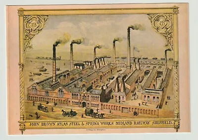 Postcard John Brown Atlas Steel & Spring Works Midland Railway Sheffield • £3.50