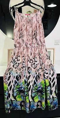 £24.99 • Buy BNWOT Resort Pink Sheer Chiffon Maxi Kaftan Size 24/26 Swimwear Beach Cover