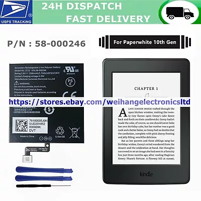 $13.40 • Buy New Battery For AMAZON Kindle Paperwhite 4 10th Gen PQ94WIF MC-266767 58-000271
