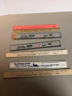 Vintage Wooden & Plastic Advertising Rulers LOT Of 7 Different St Louis • $12.50