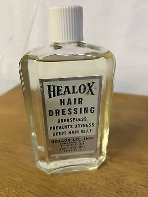 Vintage 1950s HAIR TONIC BARBER Shop BOTTLE HEALOX Hair Dressing DANDRUFF Full • $13.99