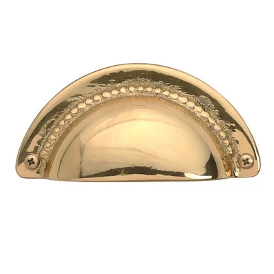 $11.99 • Buy Bin Pull Bright Solid Brass Cup Hooded | Renovator's Supply
