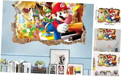 Cartoon 3D Broken Wall Mario Bros Wall StickersChildren Cartoon Ct20312j • $21.38