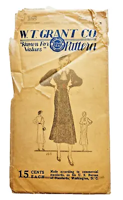 Antique 1920's W.T. Grant Sewing Pattern #168 Dress Sz 12 • $59.99