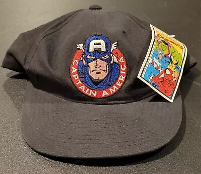 Vintage Marvel Comics Captain America Adjustable Snap Back Hat 1993 Rare W/ Tag • $64.99