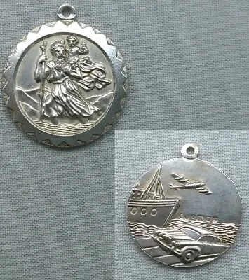 Vintage Sterling Silver St Christopher Medal Pendant Charm Georg Jensen Ltd 1  • $79.95