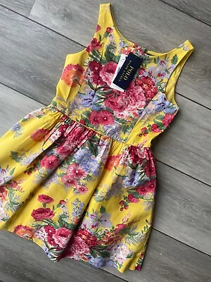 £44.99 • Buy Ralph Lauren Polo Girl's Yellow Spring II Floral Print Dress - Age 7 - New Tags