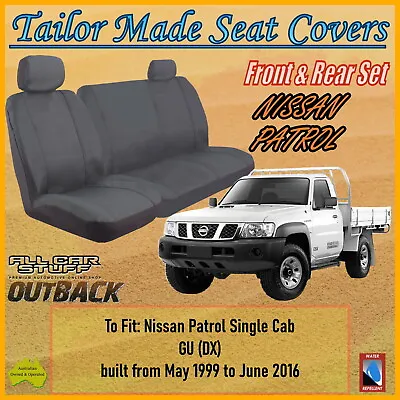 Canvas Seat Covers For Nissan Patrol GU Single Cab Ute With Bucket & 3/4 Bench • $123.74