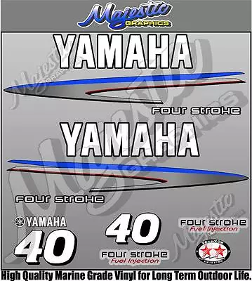 YAMAHA 40hp - FOURSTROKE - OUTBOARD DECALS • $65