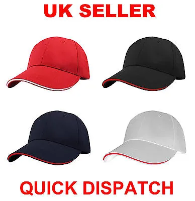 £3.95 • Buy New Baseball Cotton Cap Sandwich Peak Classic Unisex Mens Ladies Hat Adjustable