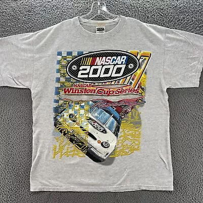 Vintage Nascar Shirt Mens Extra Large Grey Winston Cup Racing 2000s Y2K Tee * • $34.48