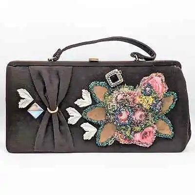 Caron Of Houston Vintage Beaded Floral Purse • $85