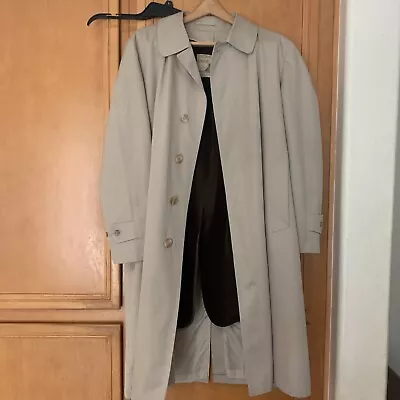 London Towne Single Breast Men’s Khaki All Weather Remove Liner Trench Coat 42R • $45