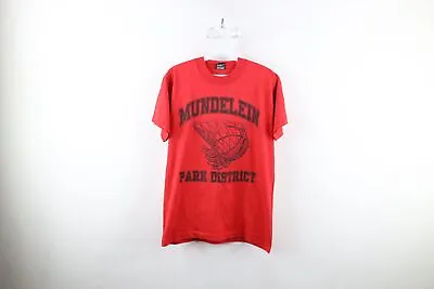 Vtg 90s Streetwear Mens M Faded Mundelein Park District Basketball T-Shirt USA • $31.45