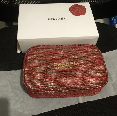 Chanel Beauty GWP Gift Makeup Clutch Case Cosmetic Pouch Red • $69.05