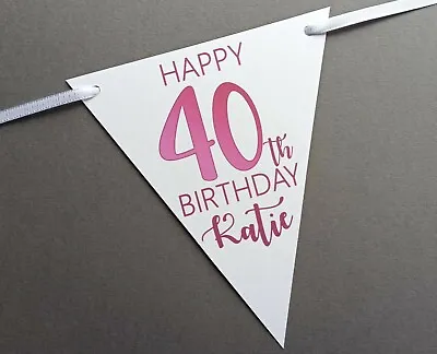 £6.29 • Buy Personalised Happy Birthday Bunting 12 Flags Party Banner Decoration Garland Age