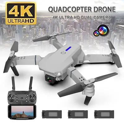 $43.89 • Buy 4K RC Professional Drone Dual HD Camera Pro Optical Flow WIFI FPV Quadcopter NEW