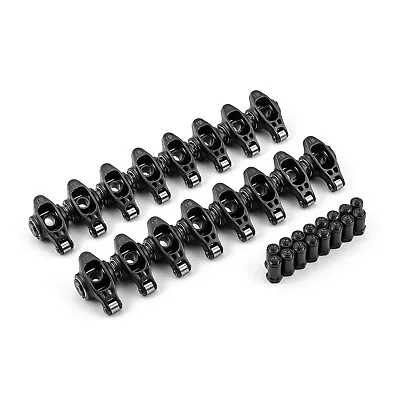 Chevy SBC 350 1.5 Ratio 7/16  Ultra Black Chromoly Roller Rocker Arms Set • $183.58