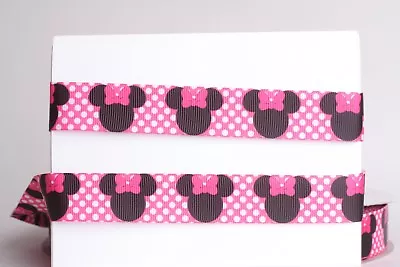 MICKEY MINNIE MOUSE HAIRBOW DOT 7/8  Grosgrain Ribbon 13510 Yard SHIP FROM US • $2.69