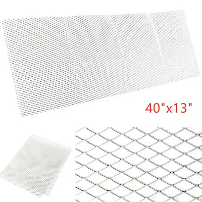 DIY 40 X 13  Car SUV Front Bumper Fender Grille Net Mesh Vent Silver Aluminium  • $18