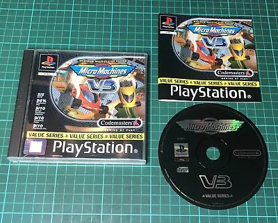 Micro Machines V3 For Sony Playstation 1 PS1 With Manual • £8.99