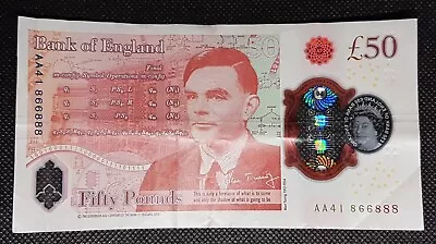 RARE AA41 866888 Alan Turing £50 Fifty Pound Note 1st Edition • £119.90