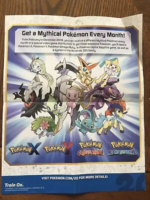 $10 • Buy Pokemon 20th Anniversary Mythical Event Giveaway Poster