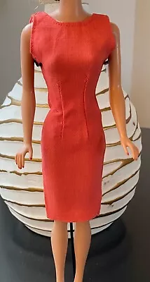 Vintage 1960s Barbie Coral CLONE Sheath Dress  Excellent Quality & Condition! • $20