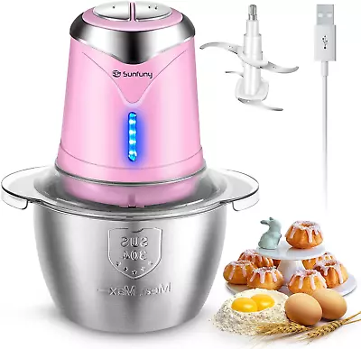 Small Food Processor Cordless Mini Food Chopper 6000Mah With 1.2L Stainless Ste • $87.48
