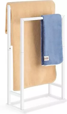 2 Tier Metal Hand Towel Holder Stand Towel Bar Towel Drying Rack Freestanding • $27.99