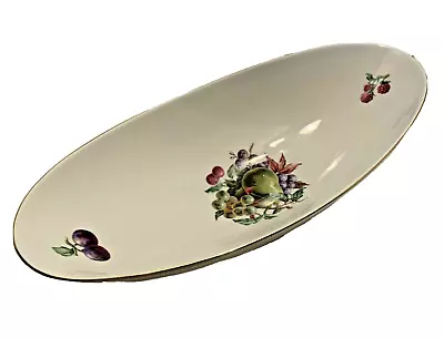 $14.99 • Buy Vintage Oblong Porcelain Footed Fruit Bowl By Naaman Israel 13-1/2  Long