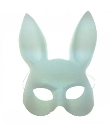 Glittery White Bunny Rabbit Plastic Half Mask Adult Easter Costume Accessory • $5.95