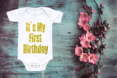 Its My First Birthday Baby Vest Cute Baby Vest Half Birthday Baby Vest 49 • £7.99