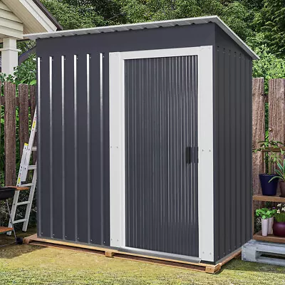 Anthracite Outdoor Metal Storage Shed Utility Room Tool Shed For Garden Backyard • £149.95