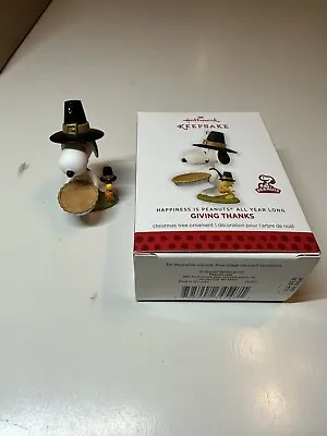 Hallmark GIVING THANKS Snoopy Ornament Happiness Is Peanuts All Year Series #4 • $24.99