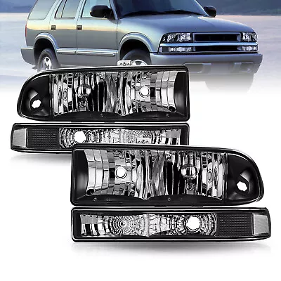 For 1998-2005 Chevy S10 Blazer Black Headlights Bumper Lamps 98-05 Headlamps • $75.59