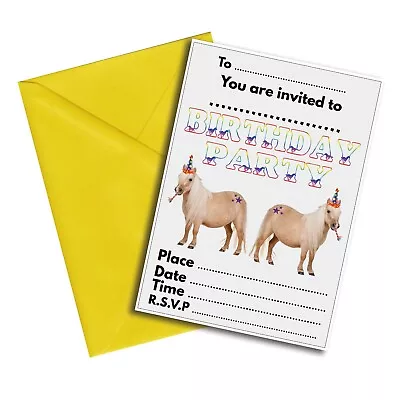 Horse Shetland Pony A5 Invitations & Envelopes Birthday Invites Kids Boys Girls • £7.99