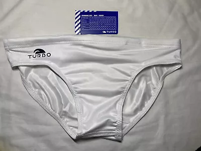 $39 • Buy Mens Turbo Water Polo Speedo SM / 32 Solid White Swim Brief