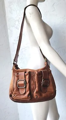 Vintage Banana Republic Brown Leather Shoulder Saddle Bag • $65