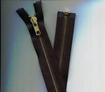 30 Inch Black & Brass Metal #5 YKK Zipper Separating New! • $5.21