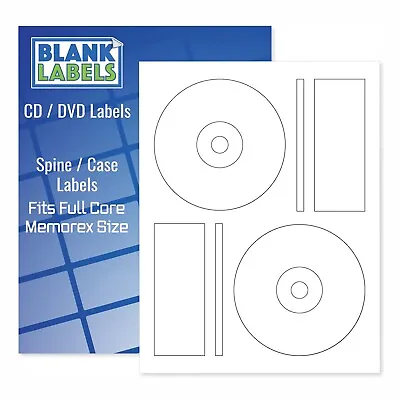 200 CD DVD Laser And Ink Jet Labels - Fits Full Core Memorex Size! 100 Sheets! • $19.99