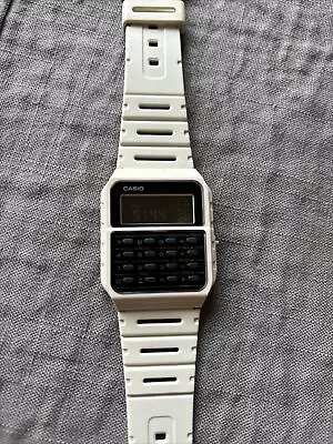 Casio Men's Vintage CA53W Calculator Watch Gray Stainless Steel Great Condition • $12.99
