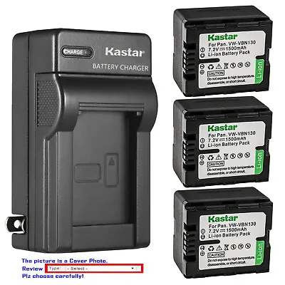 Kastar Battery AC Wall Charger For Panasonic VW-VBN130 VBN130 VW-VBN070 VBN260 • $6.49