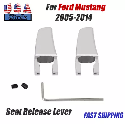 2 PCS For Ford Mustang 2005-2014 Billet Seat Release Lever Pair Satin Silver US • $14.59