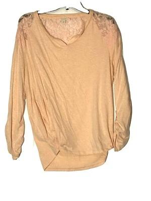 $9.99 • Buy Sonoma Pink Long Sleeve Shirt With Lace Around Neck - Sz XL