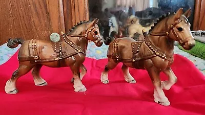 Vintage Japanese Ceramic Pair Horses Clydesdales  • $25